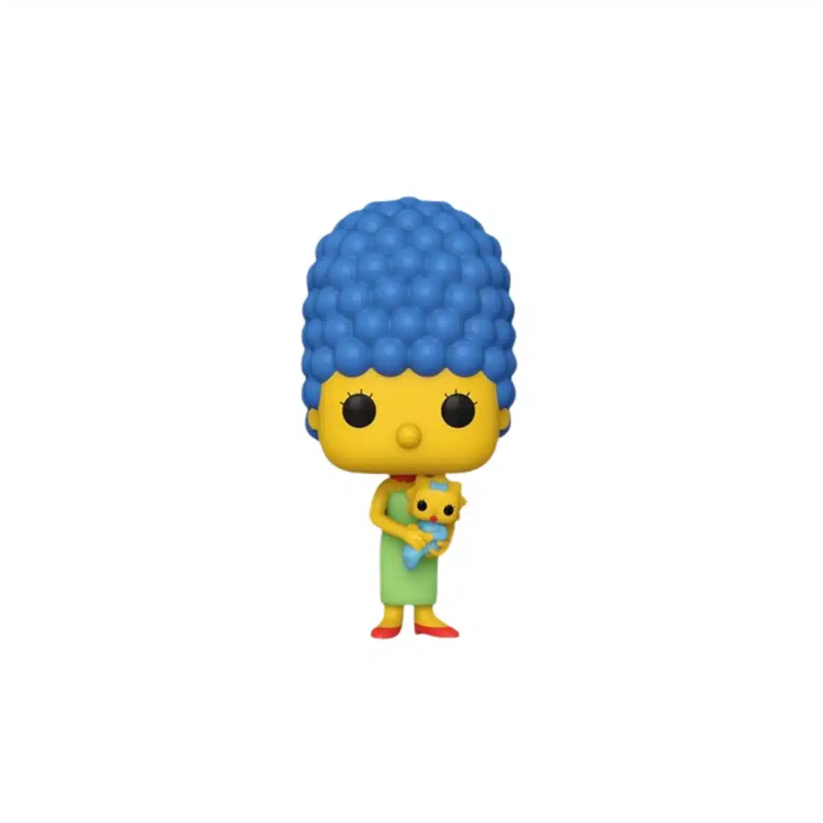 Funko Marge Simpsons con su hija Maggie. Pelo azul y vestido verde